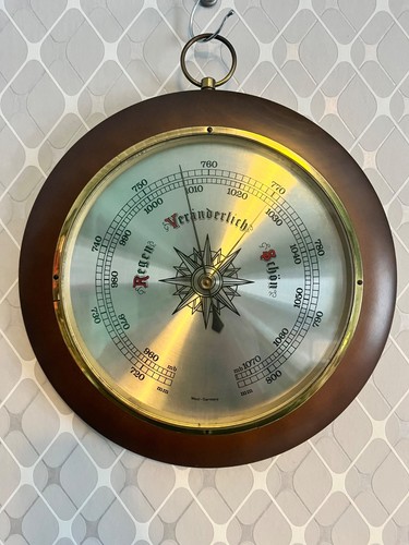 Vintage barometer 30cm holz - vintage,