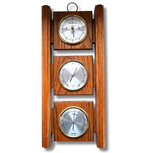 Vintage wetterstation aus holz - aus,